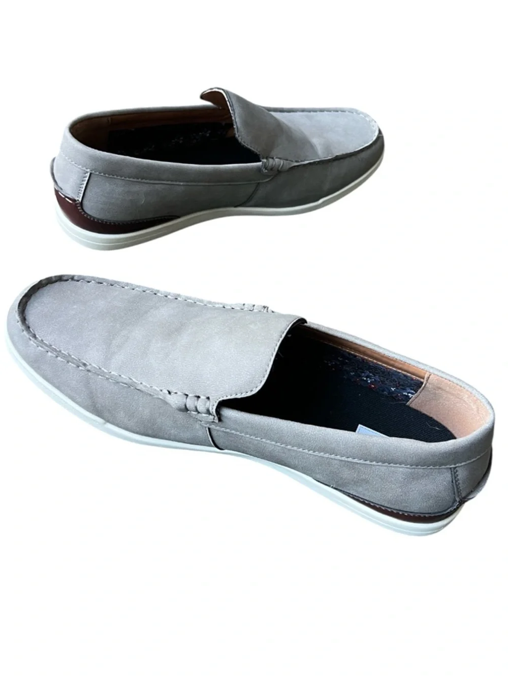 Madden Men’s Casual Dress Shoes Loafers w Ortholite mushroom w brown trim 12